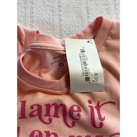 SIMPLY SOUTHERN SMALL “Blame it on My Roots I showed up in Boots” V-Neck TShirt - Picture 3 of 5